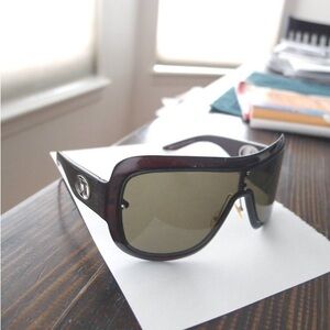Christain DIOR "look" RQSQ0-sunglasses/shield/italy olive with brown lens